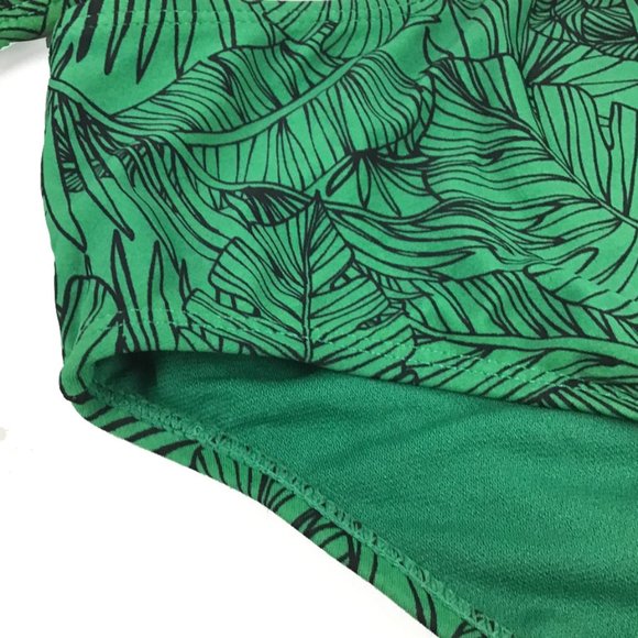 Cabana Del Sol GreenLeaf Print Green 2 Pc Halter Swim NWOT - Picture 5 of 10